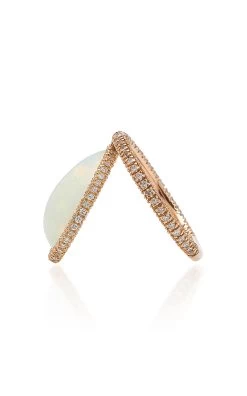 18K Rose Gold Opal And Diamond Flip Ring 8 18K Rose Gold Opal And Diamond Flip Ring -Lady Fashion Store nina runsdorf white 18k rose gold opal and diamond flip ring 2