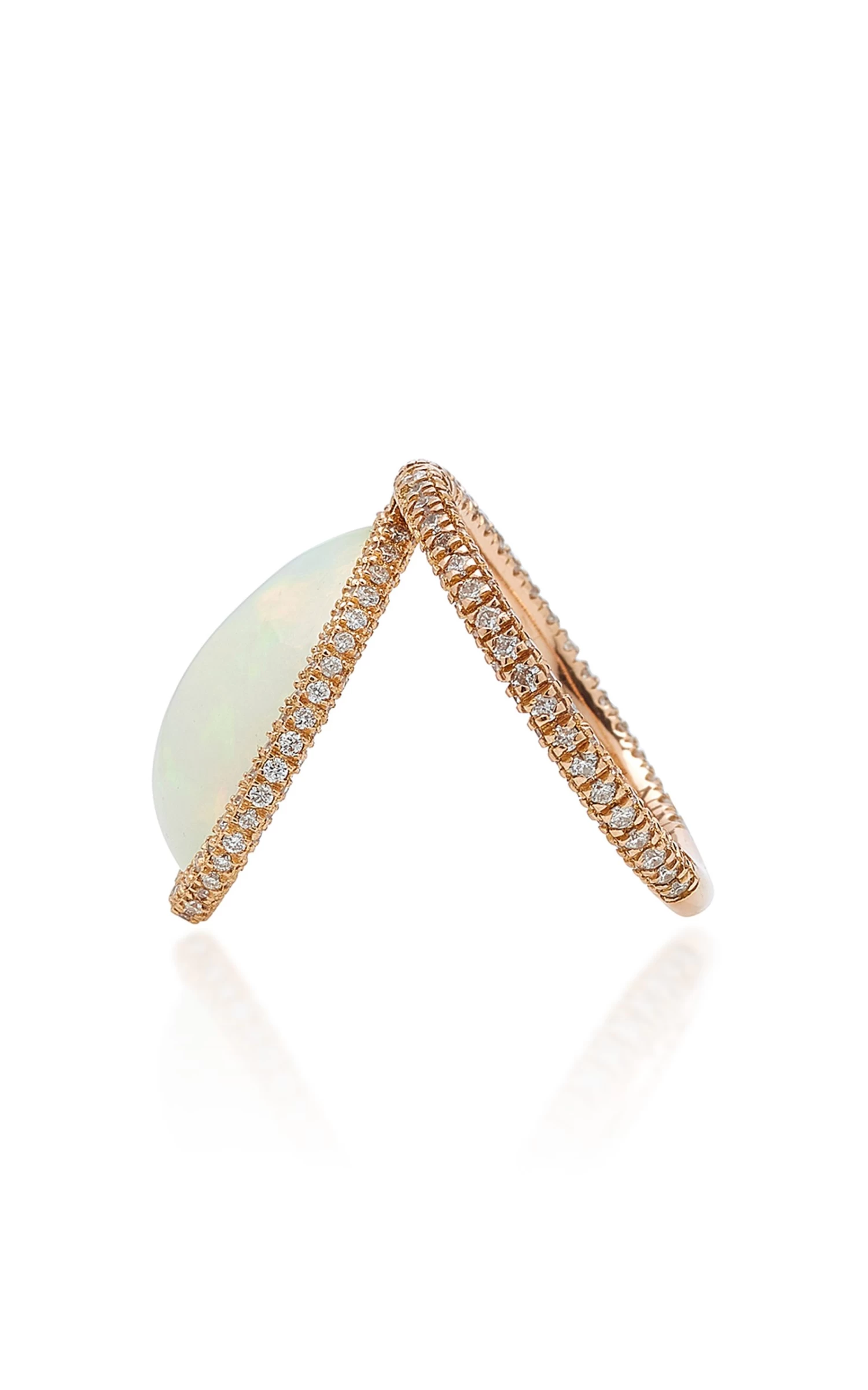 18K Rose Gold Opal And Diamond Flip Ring 5 18K Rose Gold Opal And Diamond Flip Ring - Image 3