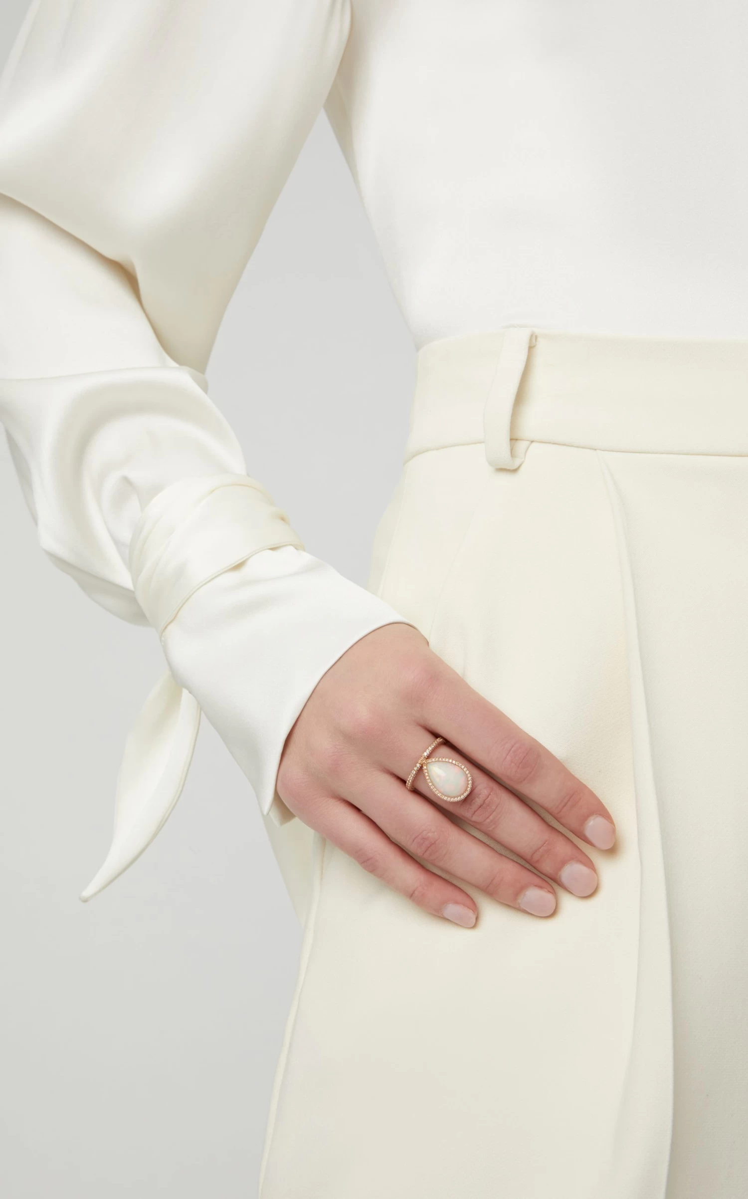 18K Rose Gold Opal And Diamond Flip Ring 3 18K Rose Gold Opal And Diamond Flip Ring