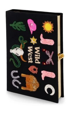 Wild West Book Clutch -Lady Fashion Store olympia le tan black wild west book clutch 2