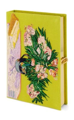Van Gogh Oleanders Book Clutch 9 Van Gogh Oleanders Book Clutch -Lady Fashion Store olympia le tan green van gogh oleanders book clutch 3