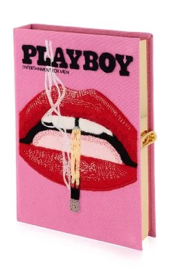 Playboy Book Clutch -Lady Fashion Store olympia le tan pink playboy lips book clutch 4