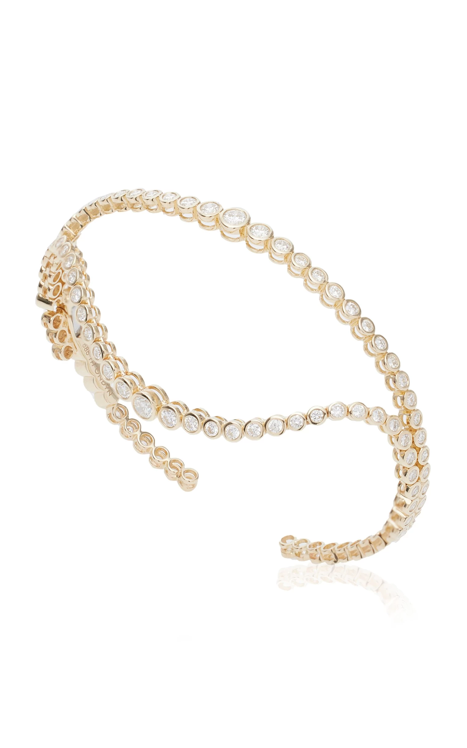 Lumiere 14K Yellow Gold Diamond Cuff 4 Lumiere 14K Yellow Gold Diamond Cuff - Image 2