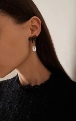 Oscar De La Renta Lil Bobbi Crystal Earrings