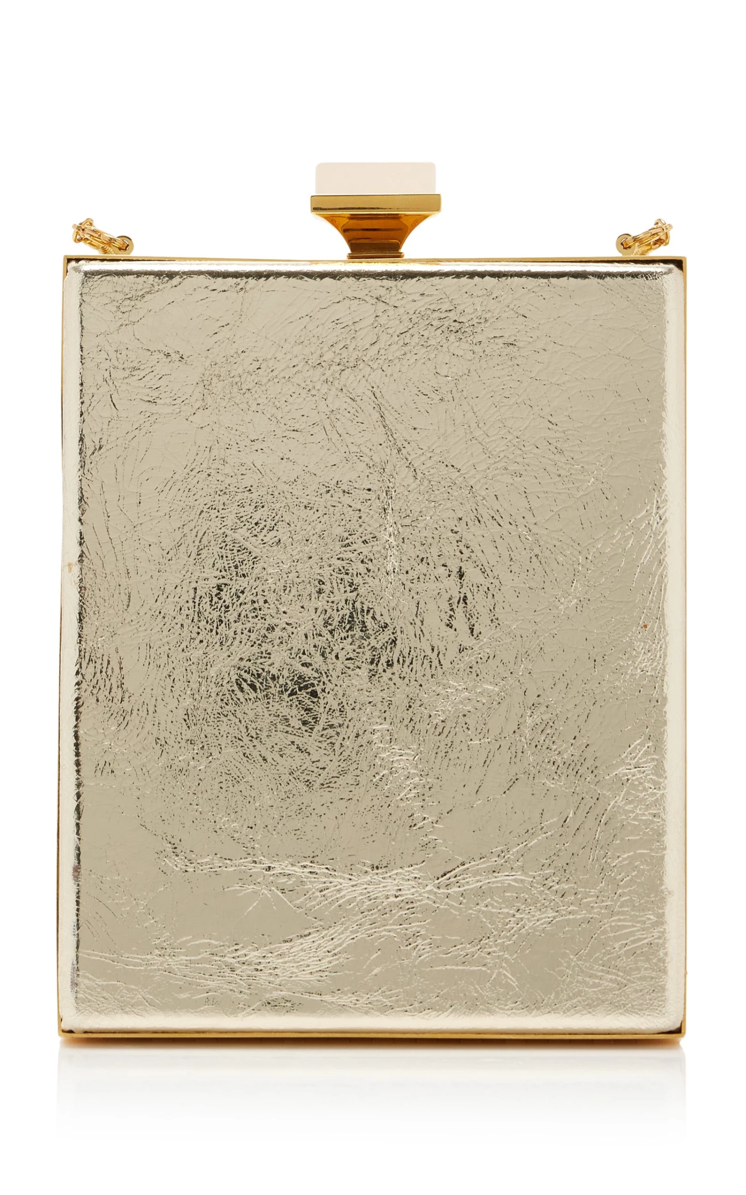 Oscar De La Renta Metallic Leather Box Clutch 7 Oscar De La Renta Metallic Leather Box Clutch - Image 5
