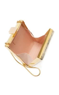 Oscar De La Renta Metallic Leather Box Clutch 14 Oscar De La Renta Metallic Leather Box Clutch -Lady Fashion Store oscar de la renta gold slim box frame metallic leather bag 5