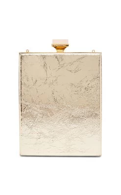 Oscar De La Renta Metallic Leather Box Clutch 15 Oscar De La Renta Metallic Leather Box Clutch -Lady Fashion Store oscar de la renta gold slim box frame metallic leather bag 6