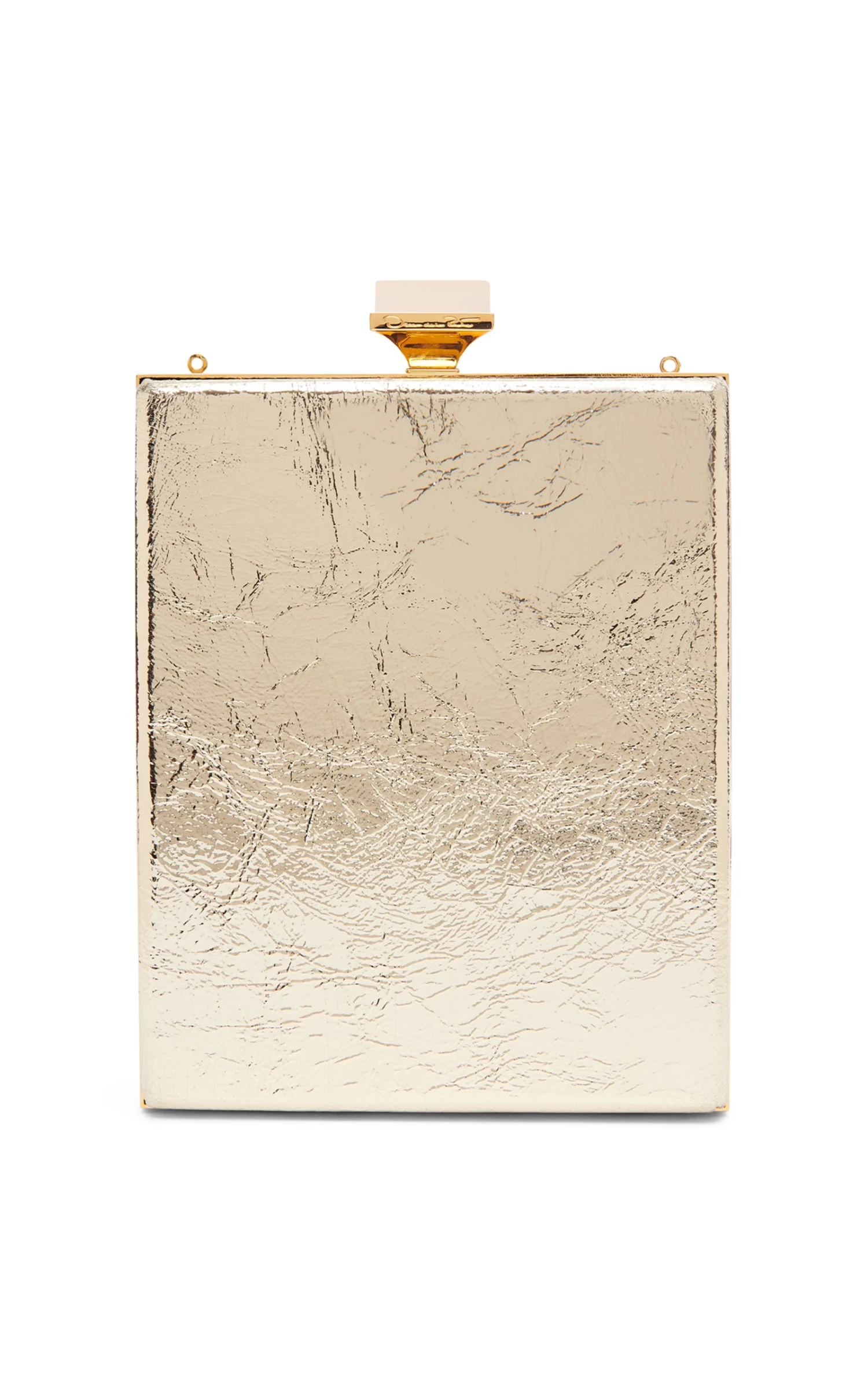 Oscar De La Renta Metallic Leather Box Clutch 9 Oscar De La Renta Metallic Leather Box Clutch - Image 7