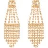 Oscar De La Renta Slim Crystal Fann Earrings
