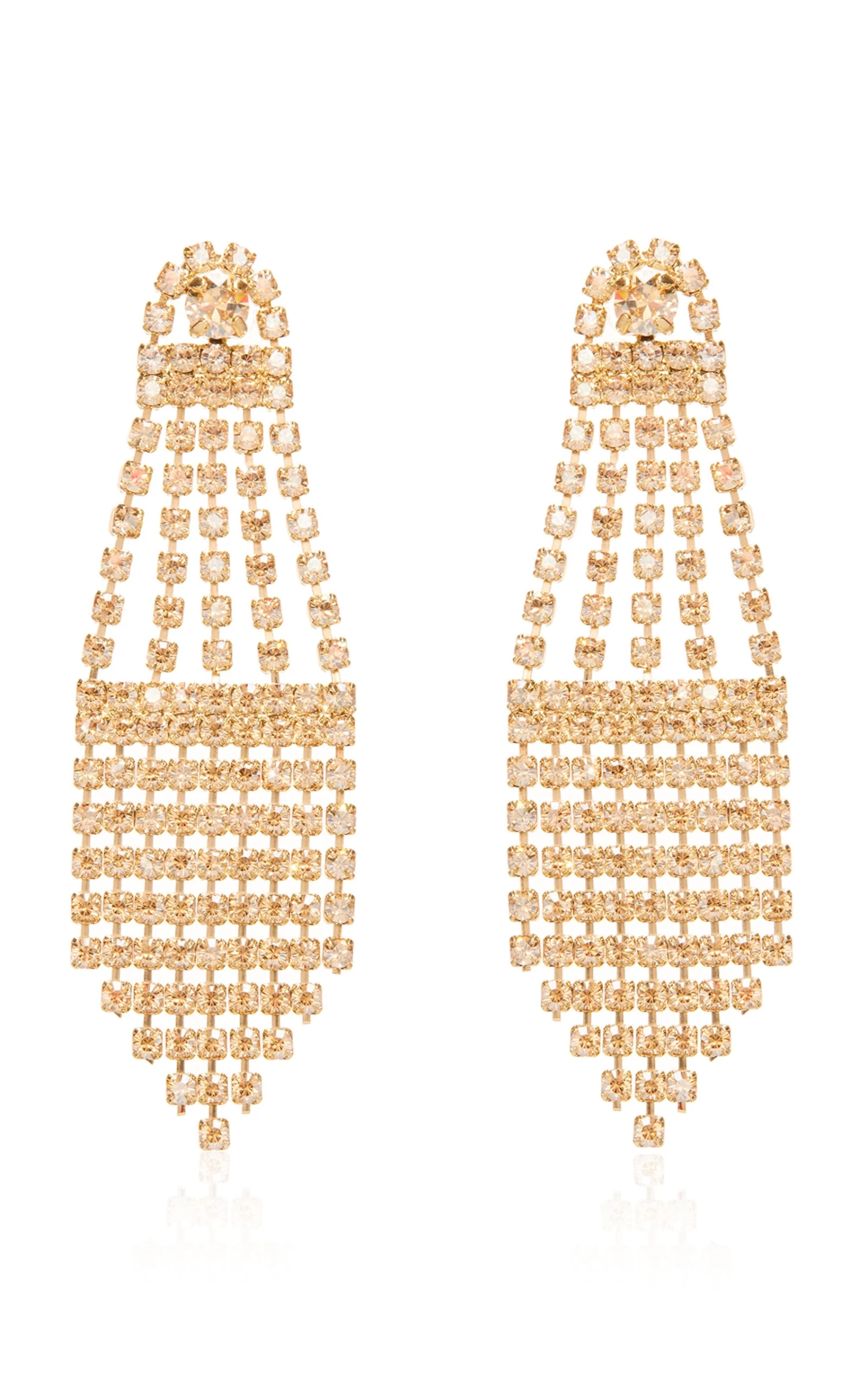 Oscar De La Renta Slim Crystal Fann Earrings 3 Oscar De La Renta Slim Crystal Fann Earrings