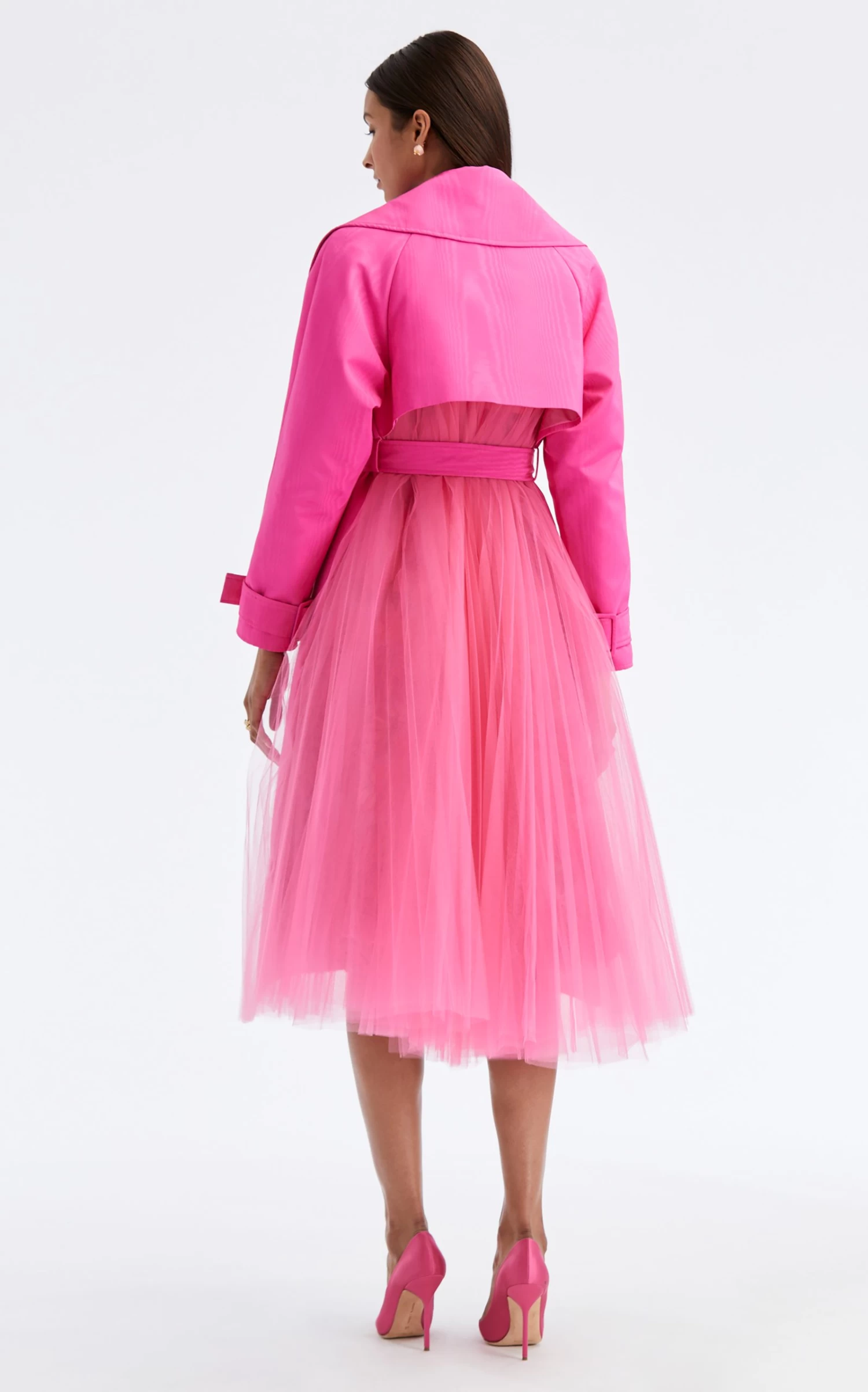 Oscar De La Renta Moire Faille Trench Coat 4 Oscar De La Renta Moire Faille Trench Coat - Image 2