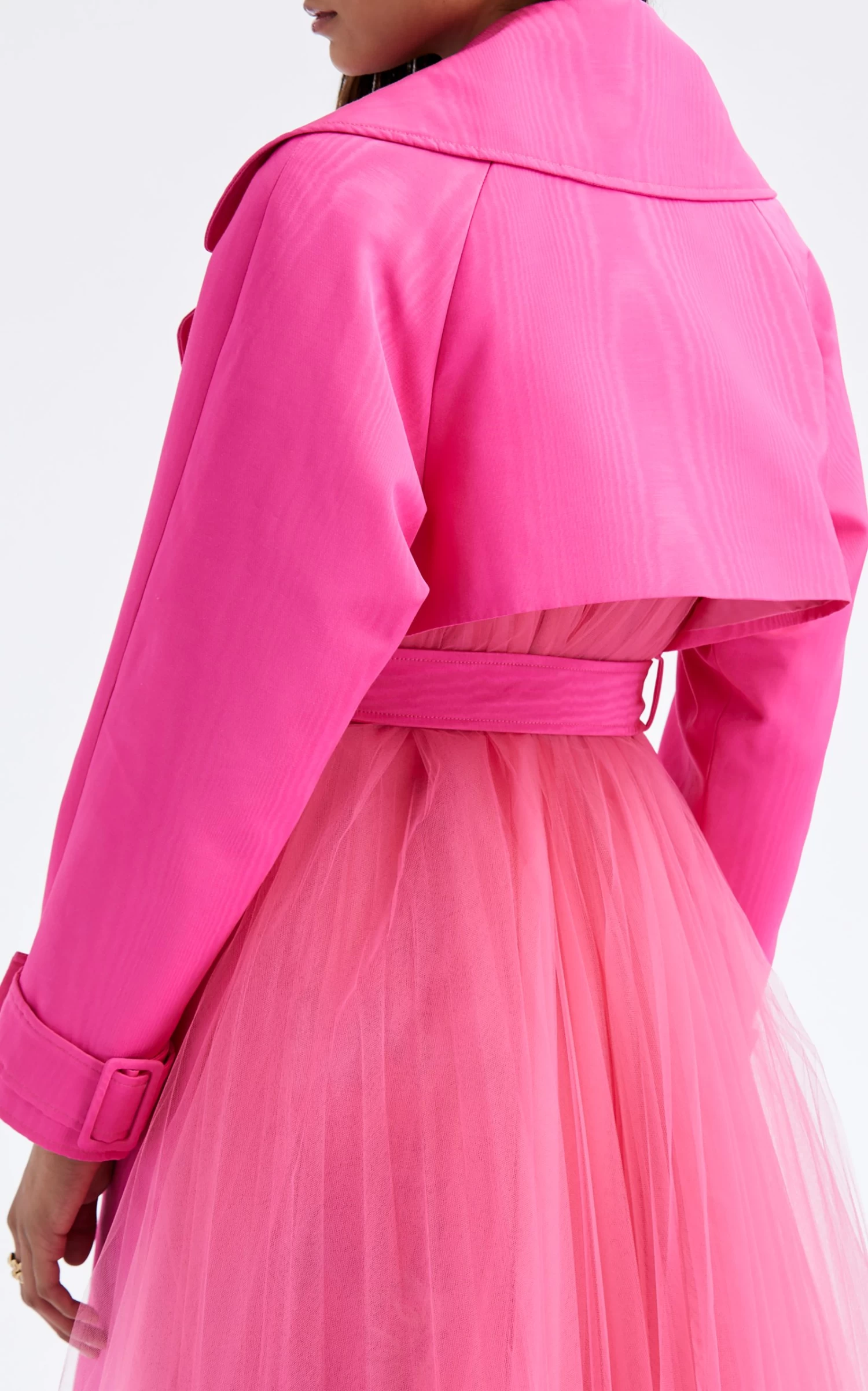 Oscar De La Renta Moire Faille Trench Coat 5 Oscar De La Renta Moire Faille Trench Coat - Image 3