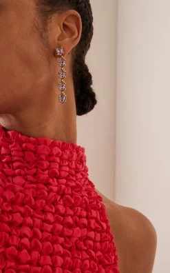 Oscar De La Renta Heart Drop Earrings