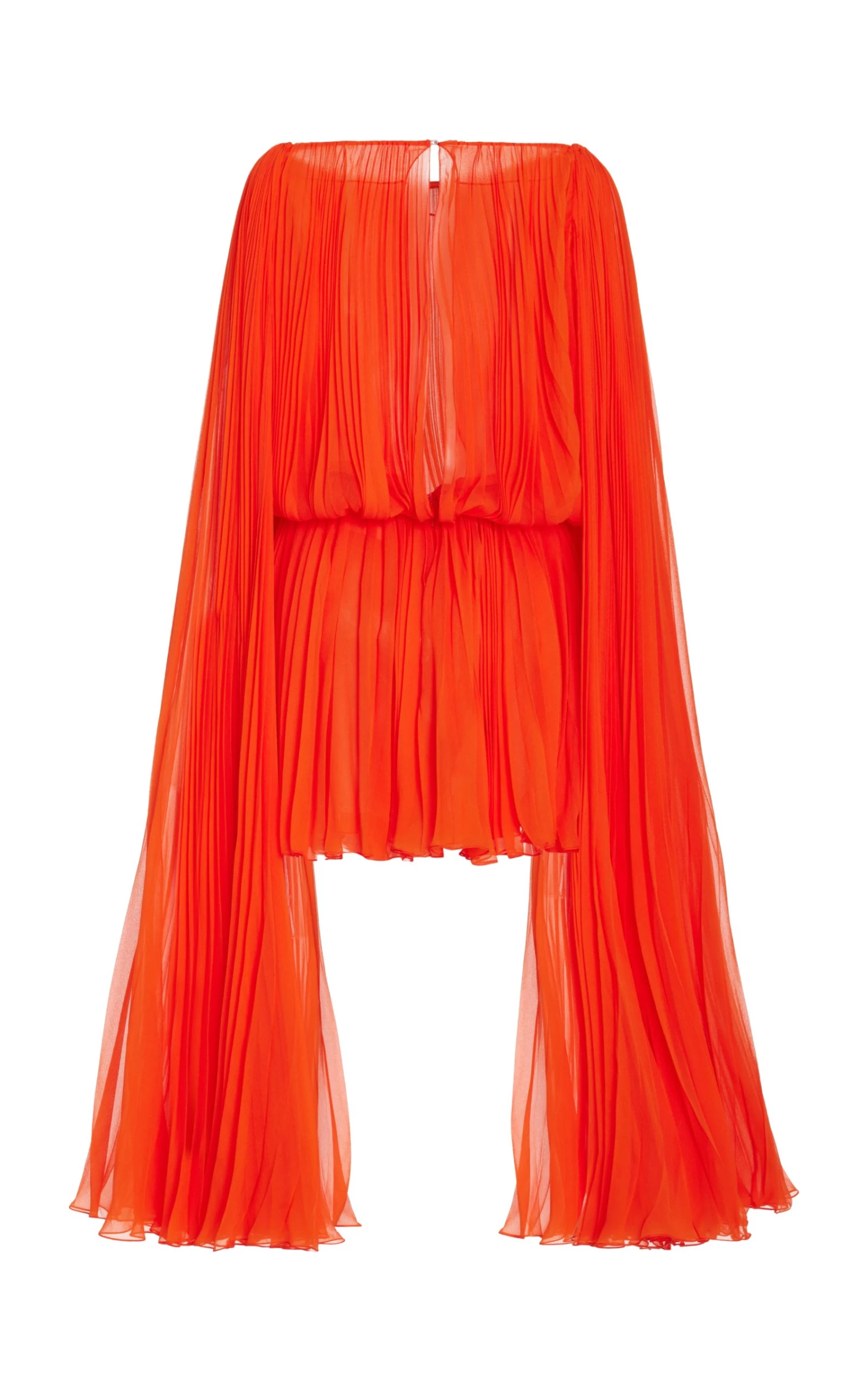 Oscar De La Renta Cape-Detailed Pleated Silk Chiffon Mini Dress 7 Oscar De La Renta Cape-Detailed Pleated Silk Chiffon Mini Dress - Image 5