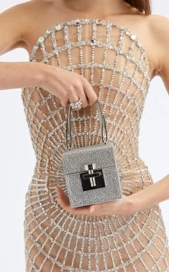 Oscar De La Renta Alibi Cube Crystal Top Handle Bag