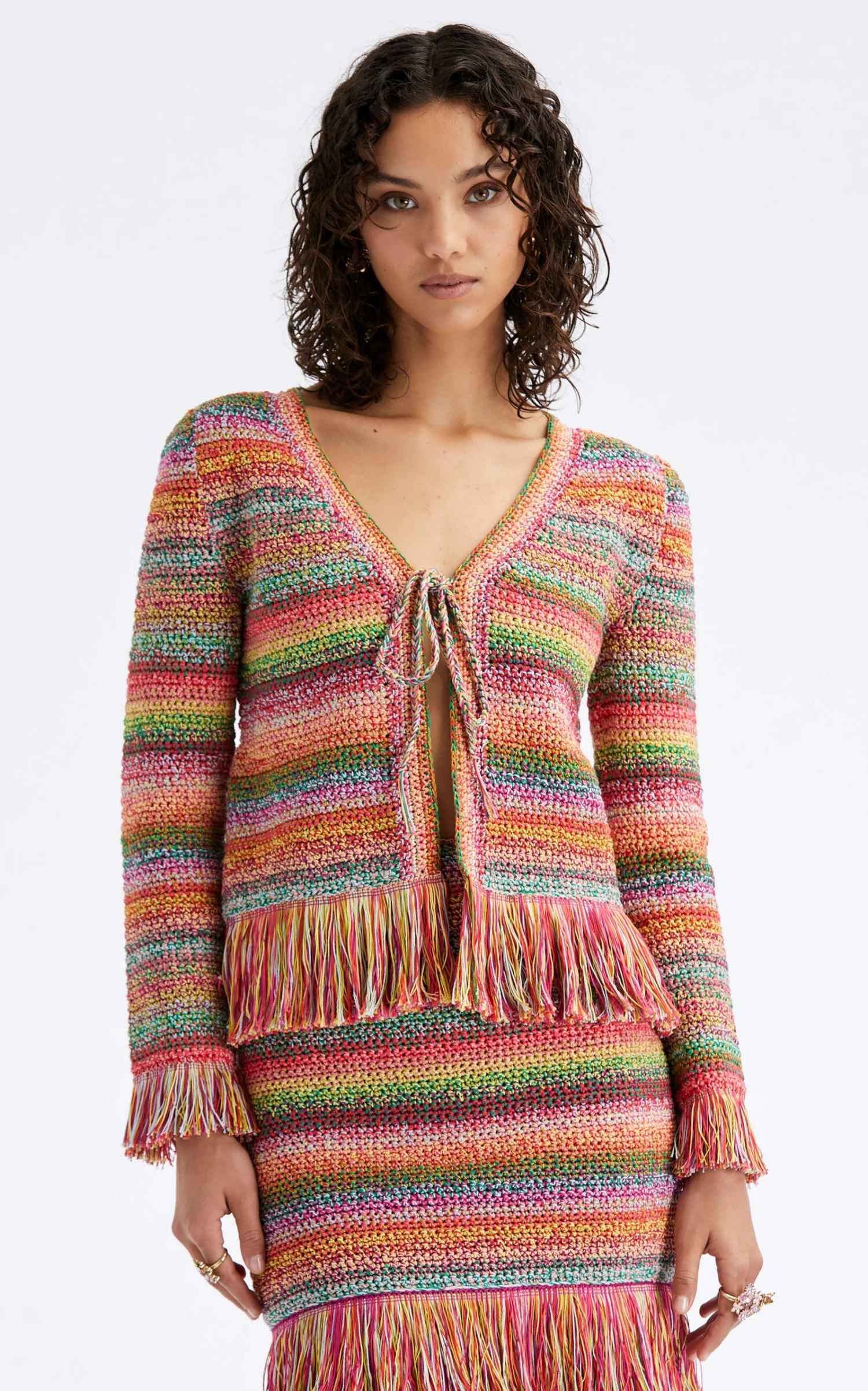 Oscar De La Renta Fringed Crochet Jacket 6 Oscar De La Renta Fringed Crochet Jacket - Image 4