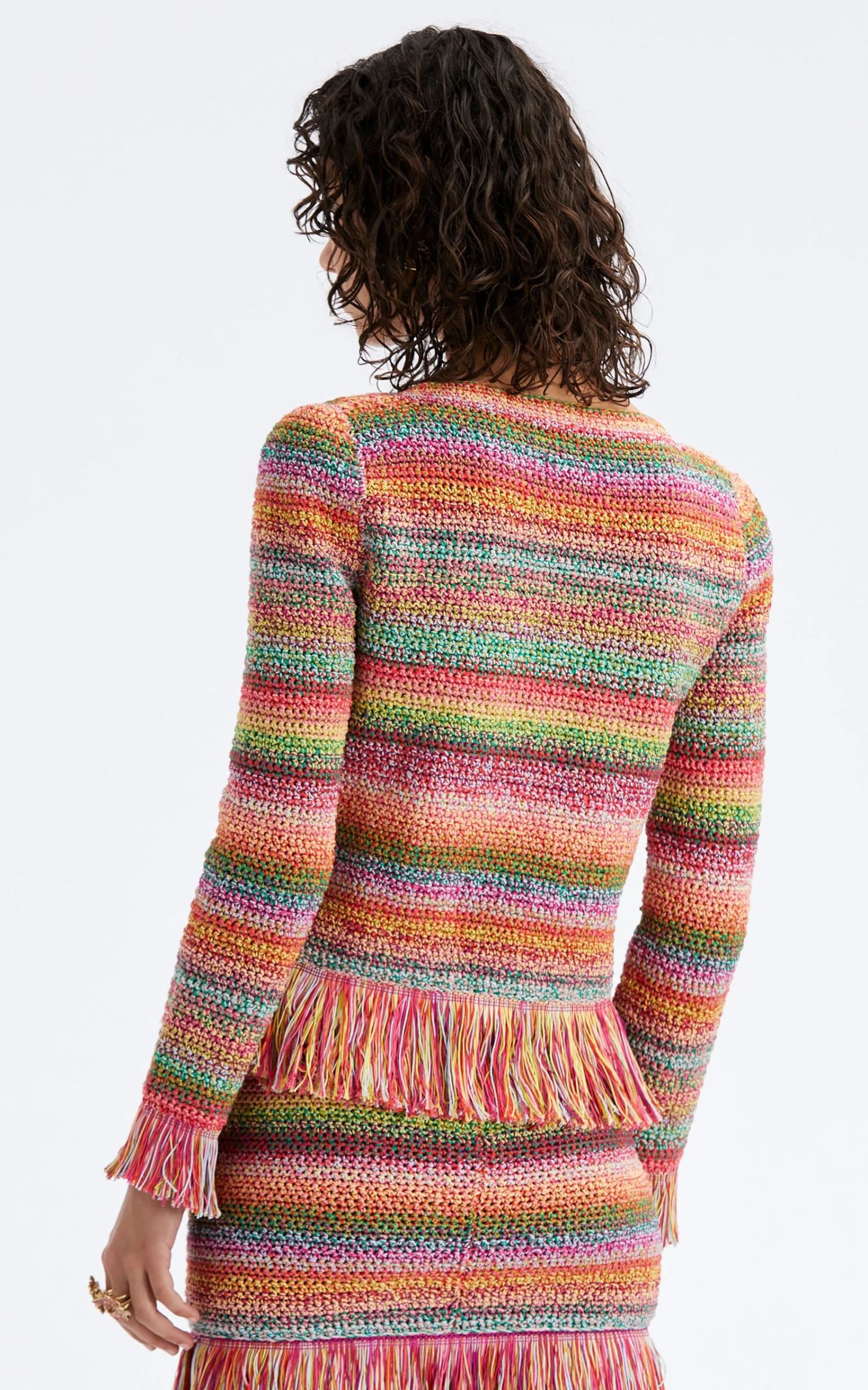 Oscar De La Renta Fringed Crochet Jacket 7 Oscar De La Renta Fringed Crochet Jacket - Image 5