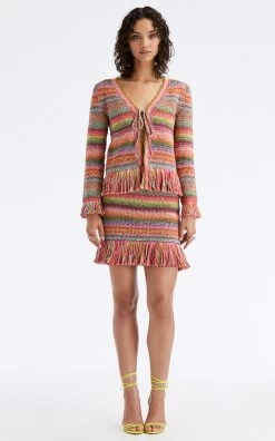 Oscar De La Renta Fringed Crochet Jacket 18 Oscar De La Renta Fringed Crochet Jacket -Lady Fashion Store oscar de la renta stripe fringed crochet jacket 7