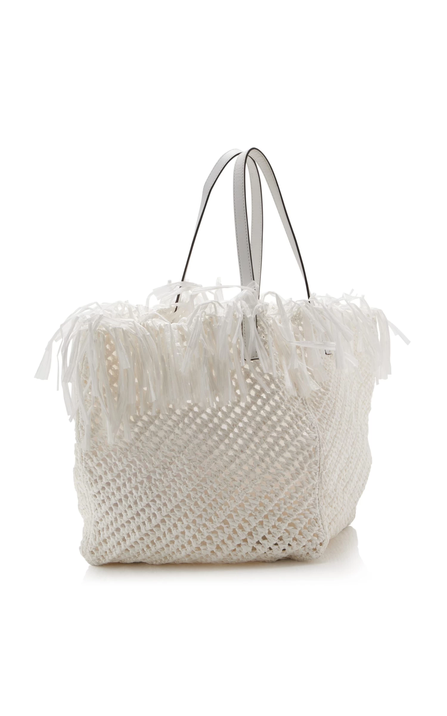 Oscar De La Renta Square Medium Raffia Tote Bag 6 Oscar De La Renta Square Medium Raffia Tote Bag - Image 4