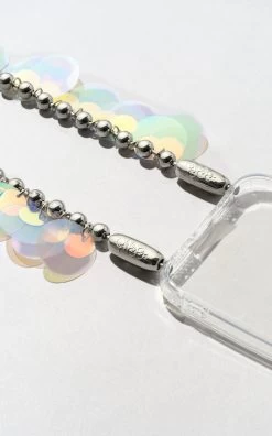 Sequined Wristlet Phone Case/Cord Set -Lady Fashion Store ossa metallic paillette ballchain wristlet 2