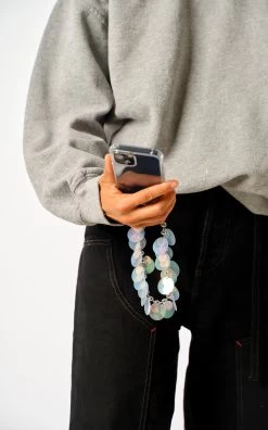 Sequined Wristlet Phone Case/Cord Set -Lady Fashion Store ossa metallic paillette ballchain wristlet 3