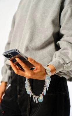 Sequined Wristlet Phone Case/Cord Set -Lady Fashion Store ossa metallic paillette ballchain wristlet 5