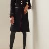 Paco Rabanne Fitted Wool-Blend Coat -Lady Fashion Store paco rabanne black fitted wool blend coat