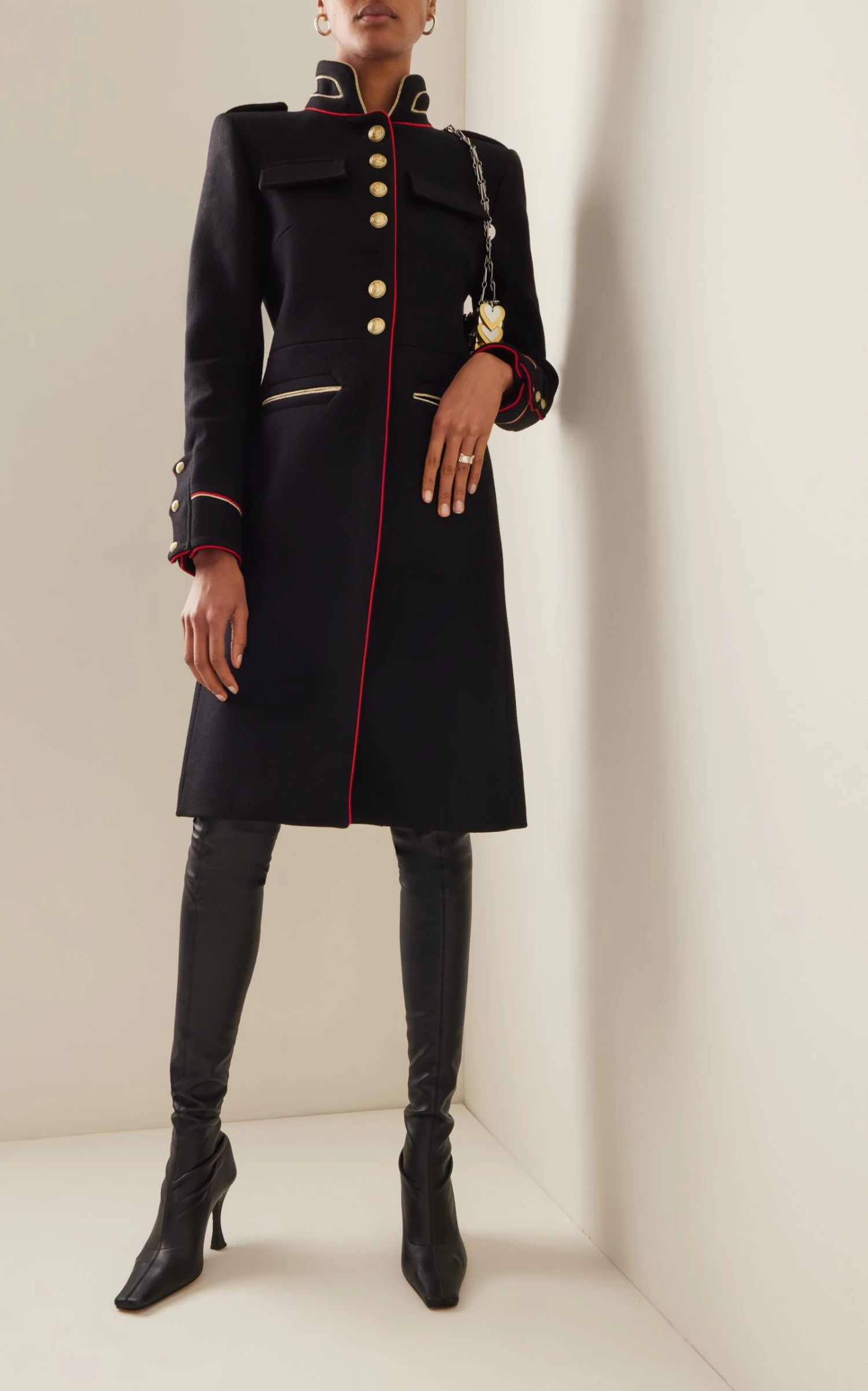 Paco Rabanne Fitted Wool-Blend Coat 3 Paco Rabanne Fitted Wool-Blend Coat