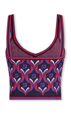 Paco Rabanne Printed Cropped Top -Lady Fashion Store paco rabanne multi printed cropped top 5