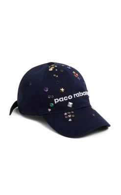 Paco Rabanne Cotton Baseball Hat -Lady Fashion Store paco rabanne navy cotton baseball hat 1