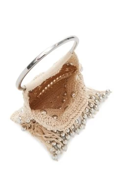 Paco Rabanne Crochet Cotton Tote -Lady Fashion Store paco rabanne neutral crochet cotton tote 2