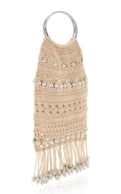 Paco Rabanne Crochet Cotton Tote -Lady Fashion Store paco rabanne neutral crochet cotton tote 3