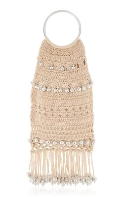 Paco Rabanne Crochet Cotton Tote -Lady Fashion Store paco rabanne neutral crochet cotton tote 4
