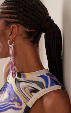 Paco Rabanne Pixel Aluminum Drop Earrings