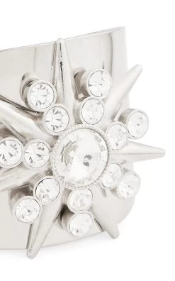 Paco Rabanne Brass & Glass Cuff 7 Paco Rabanne Brass & Glass Cuff -Lady Fashion Store paco rabanne silver brass glass cuff 2