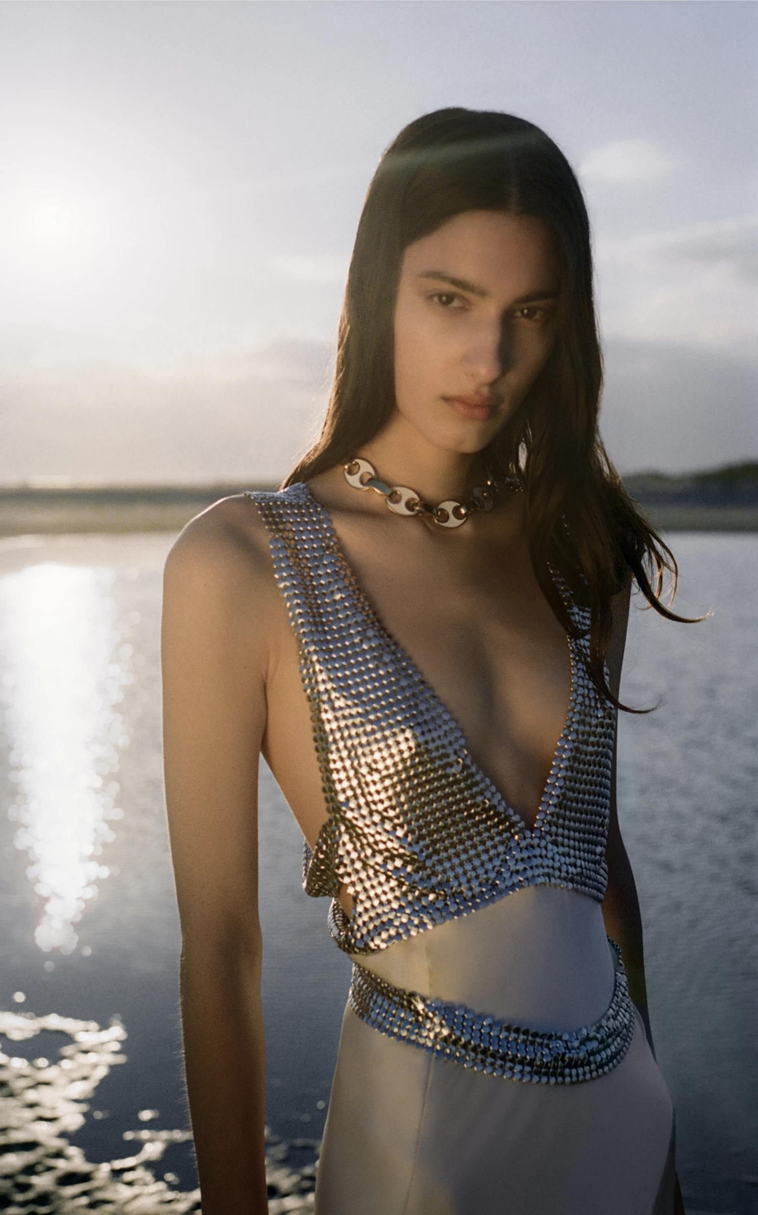 Paco Rabanne Enameled Eight Gold-Tone Necklace 3 Paco Rabanne Enameled Eight Gold-Tone Necklace