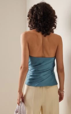 Structured Bodice Top -Lady Fashion Store paris georgia blue structured bodice top 2 2