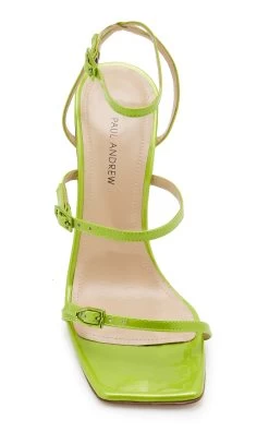 Slinky Patent Leather Sandals 9 Slinky Patent Leather Sandals -Lady Fashion Store paul andrew lime green slinky sandal 2