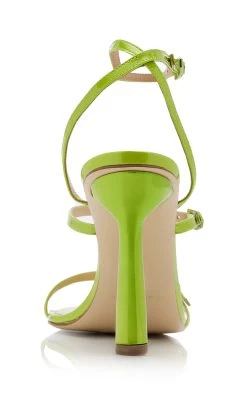 Slinky Patent Leather Sandals 10 Slinky Patent Leather Sandals -Lady Fashion Store paul andrew lime green slinky sandal 3