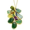 18k Yellow Gold Tourmaline Long Cluster Necklace -Lady Fashion Store pippa small green 18k yellow gold tourmaline long cluster necklace