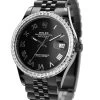 Black DLC Diamond Emerald Watch -Lady Fashion Store private label london silver black dlc datejust diamond blakt emerald watch