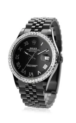 Black DLC Diamond Emerald Watch