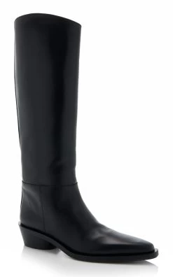 PROENZA SCHOULER Bronco Leather Knee Boots 8 PROENZA SCHOULER Bronco Leather Knee Boots -Lady Fashion Store proenza schouler black bronco boots 2
