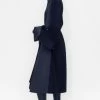 PROENZA SCHOULER Button Arm Recycled Wool Coat -Lady Fashion Store proenza schouler black button arm recycled wool coat