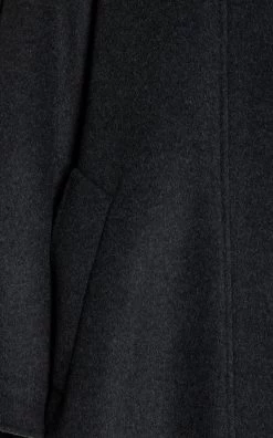 PROENZA SCHOULER Button Arm Recycled Wool Coat -Lady Fashion Store proenza schouler black button arm recycled wool coat 4