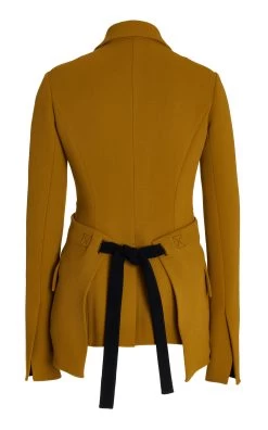 PROENZA SCHOULER Flared Stretch-Crepe Blazer 12 PROENZA SCHOULER Flared Stretch-Crepe Blazer -Lady Fashion Store proenza schouler yellow flared stretch crepe blazer 4