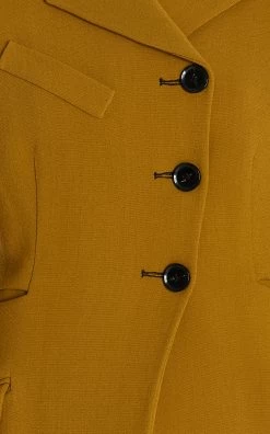 PROENZA SCHOULER Flared Stretch-Crepe Blazer 13 PROENZA SCHOULER Flared Stretch-Crepe Blazer -Lady Fashion Store proenza schouler yellow flared stretch crepe blazer 5