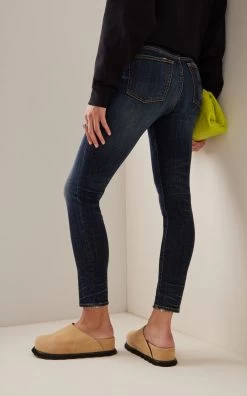 R13 Kate Stretch High-Rise Slim-Leg Jeans -Lady Fashion Store r13 denim dark wash kate stretch high rise slim leg jeans 2