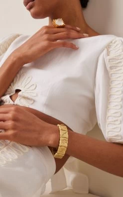 18k Yellow And Rise Gold Ruins Bracelet