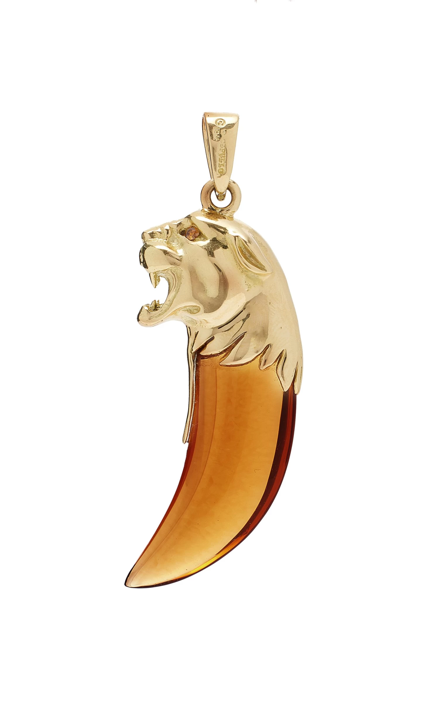 18k Yellow Gold Citrine Giaguaro Pendant 4 18k Yellow Gold Citrine Giaguaro Pendant - Image 2